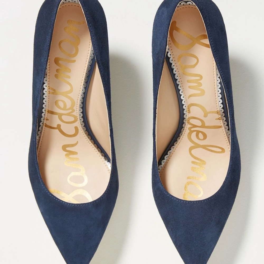 Sam Edelman Margie Pumps Baltic Navy Suede 7.5 - Picture 2 of 10